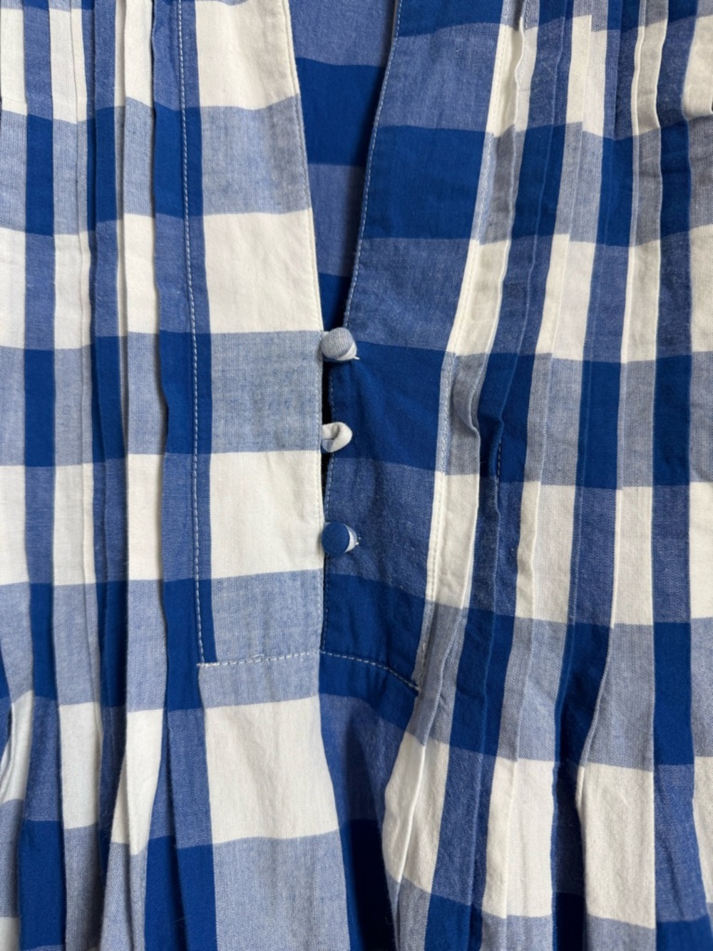 Whit Two Blue and White Gingham Midi Dress - Picture 5 of 5